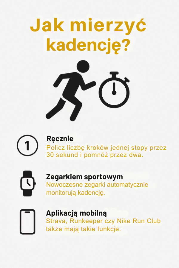 Kadencja w bieganiu - 3 sposoby, jak ją zmierzyć. Infografika
