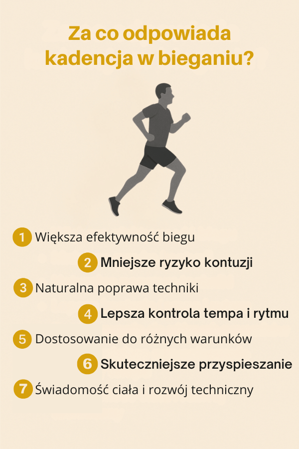 Co daje odpowiednia kadencja podczas biegu? Infografika 