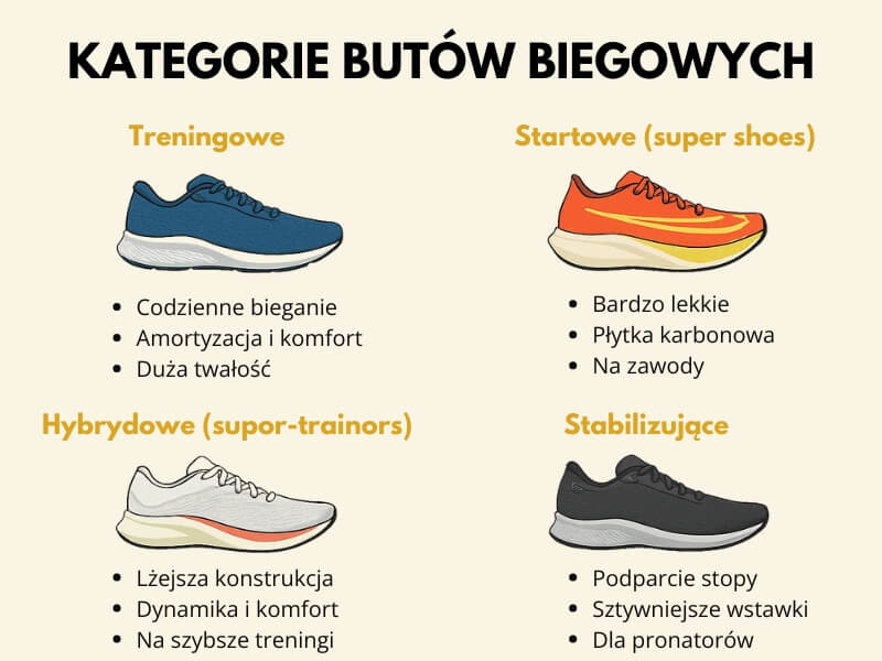 podział butów biegowych