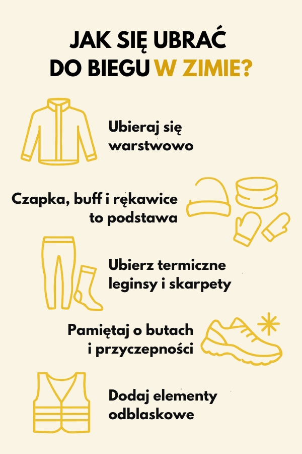 Jak się ubrać do biegania w zimie – infografika