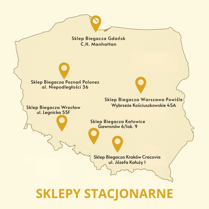 Sklep Biegacza - punkty stacjonarne Punkty stacjonarne Sklepu Biegacza w Polsce