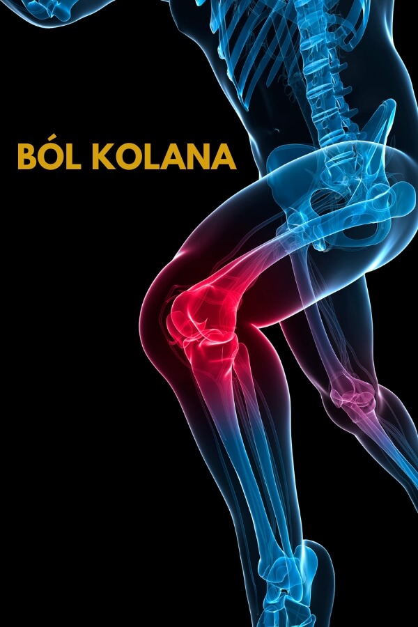ból kolana pokazany na infografice