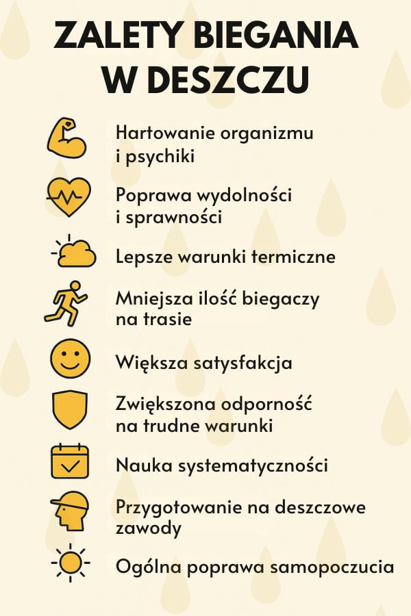 Bieganie w deszczu - korzyści treningów w trakcie opadów