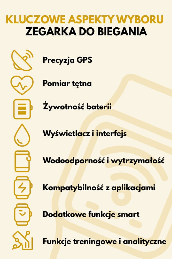 jaki zegarek do biegania - kluczowe funkcje jaki zegarek do biegania - najwazniejsze parametry