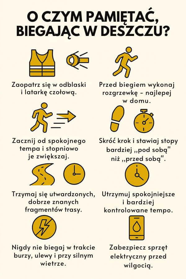 Bieganie w deszczu - najważniejsze zasady