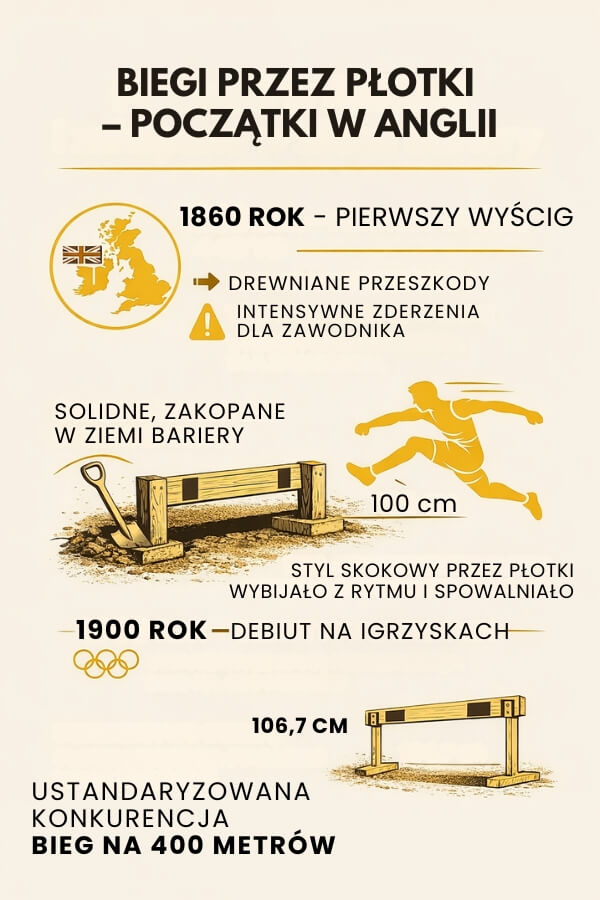 Biegi przez płotki dawniej