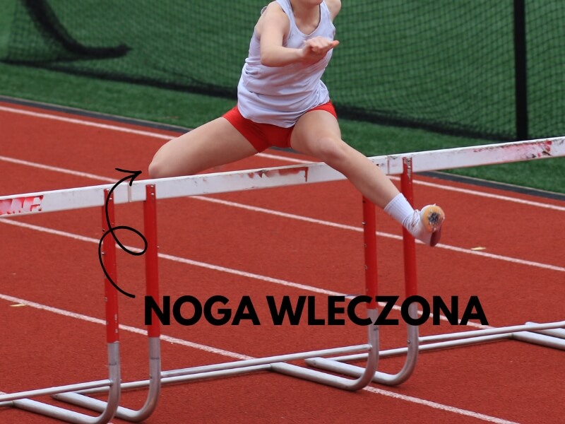 Biegi przez płotki – wskazanie nogi wleczonej