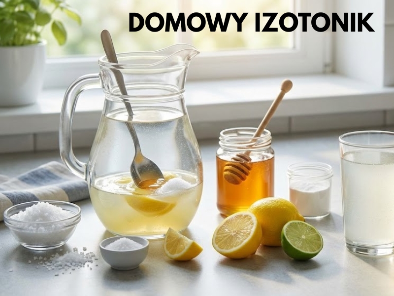 izotonik na kaca przygotowany z domowych składników domowy izotonik z cytryny na kaca