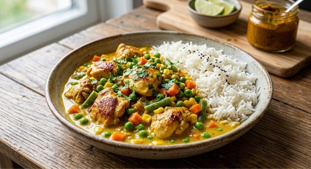 ryż z kurczakiem curry i warzywami kurczak curry z ryżem