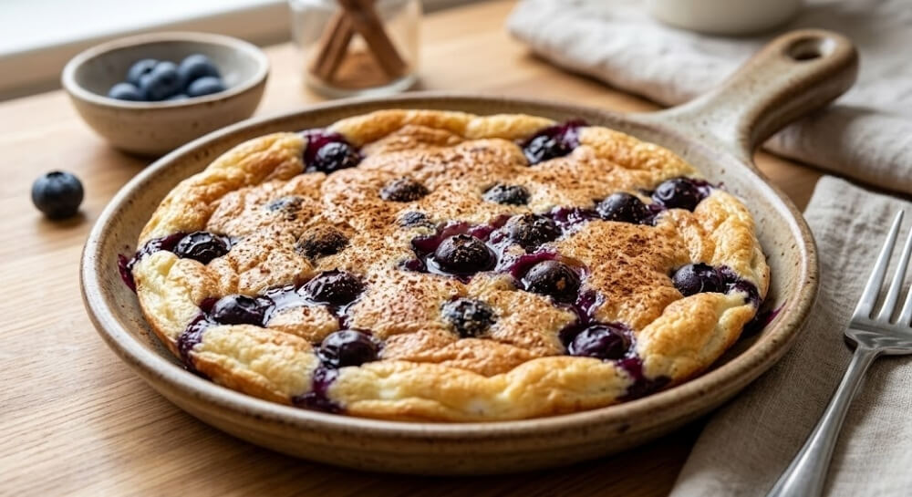 omlet z borówkami i cynamonem omlet na słodko z twarogu